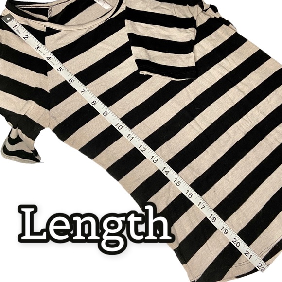 Heart & Hips Black & Gray Striped Raglan Sleeve Fitted Tee Size Medium - Picture 6 of 9